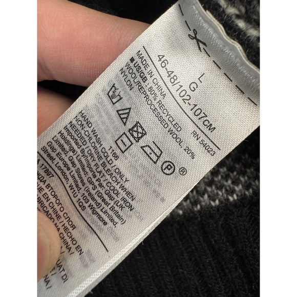 Banana Republic Sweater Mens Large Gray Mountain Graphic Crewneck Knit Pullover - Picture 5 of 7